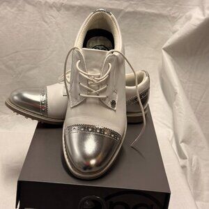 G/FORE Cap Toe Gallivanter Golf Shoes White Silver 6.5
